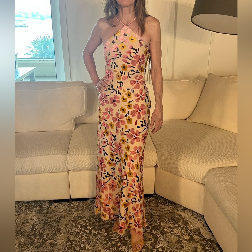 STAUD Cubism Halter Dress- worn once like new!